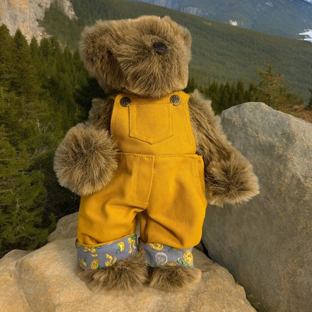 Vintage 1996 Ashton Drake Galleries Bartholomew 13" Bear In Yellow Overalls